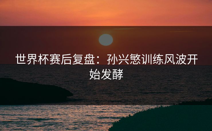世界杯赛后复盘：孙兴慜训练风波开始发酵